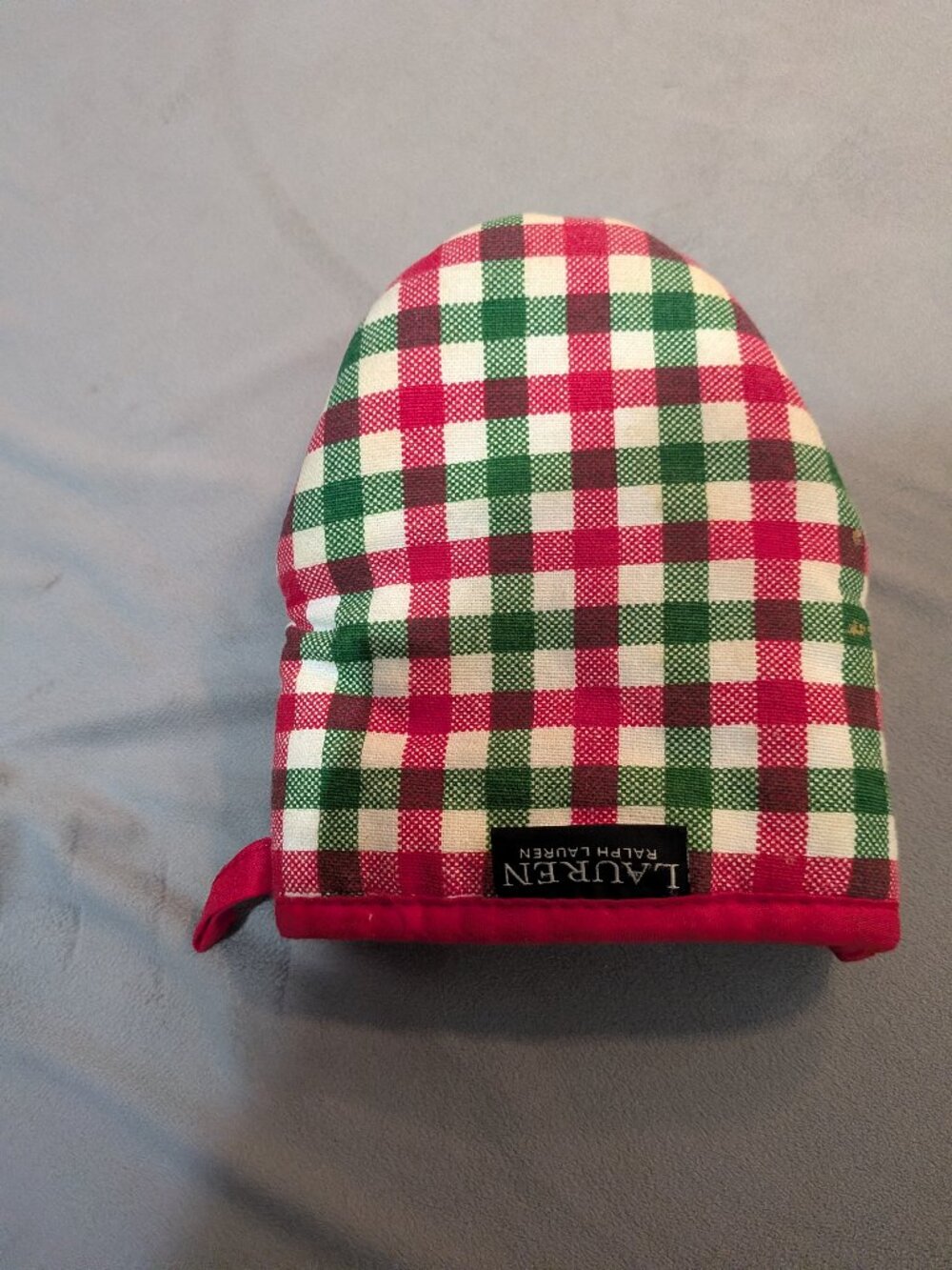 Lauren Ralph Lauren Holiday Plaid Mini Oven Mitt with Silicone Grip - Red/Green/